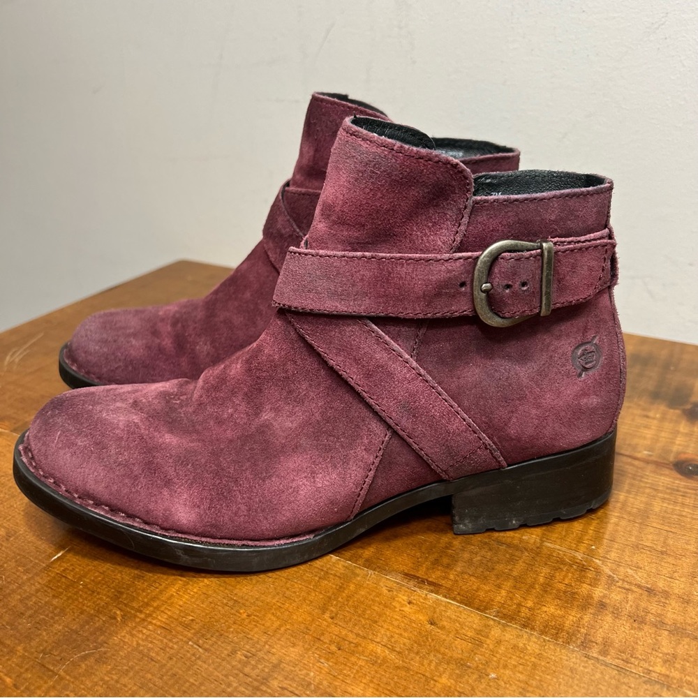 Born Burgundy Ankle Boots